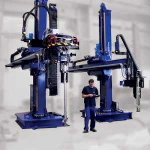 Colum and boom for automated welding installations